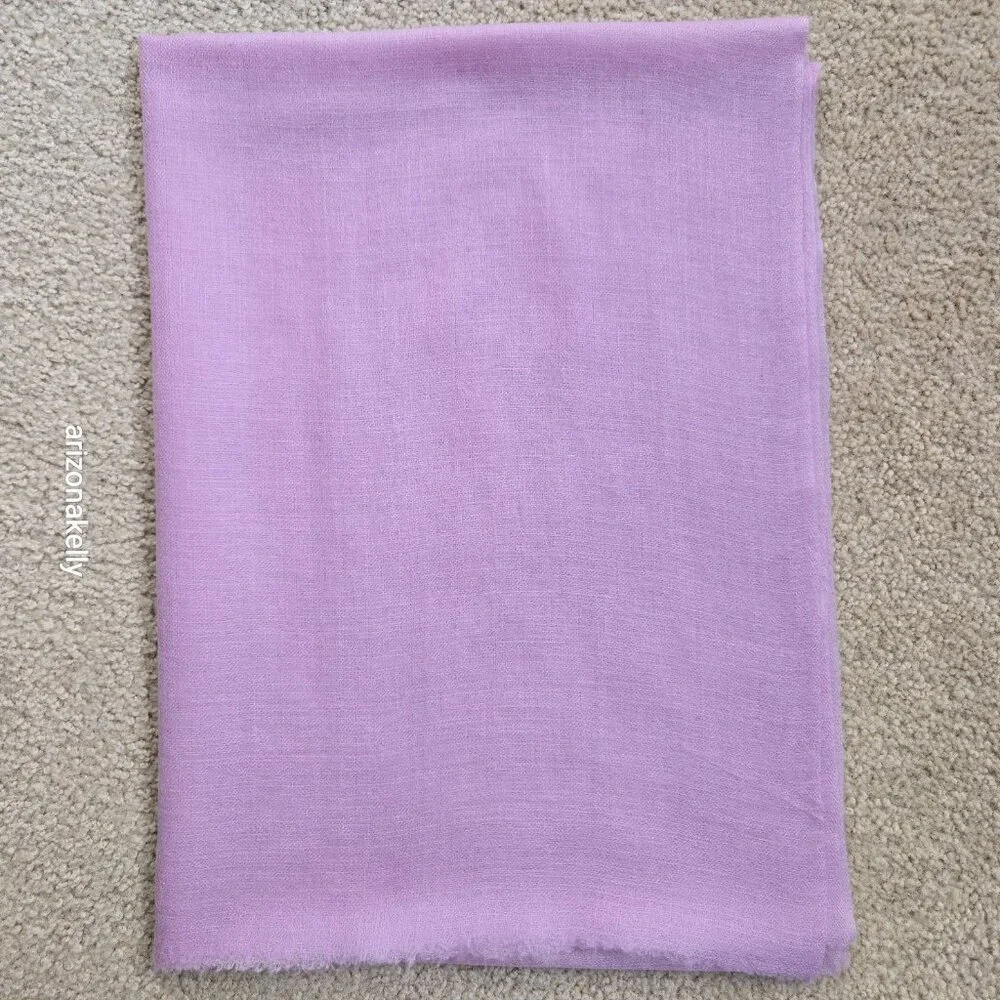 Lavender Cashmere Scarf Lightweight Diamond Weave
